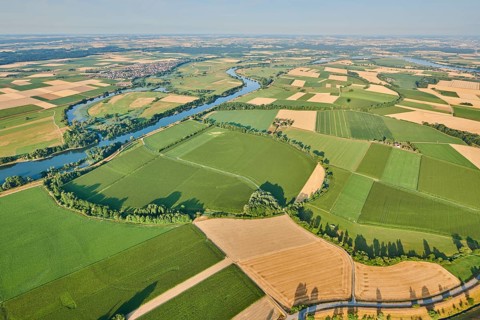 Aerial view over danubia river