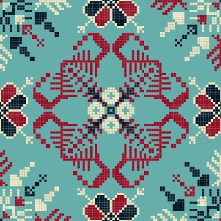 Traditional Latvian embroidery seamless pattern