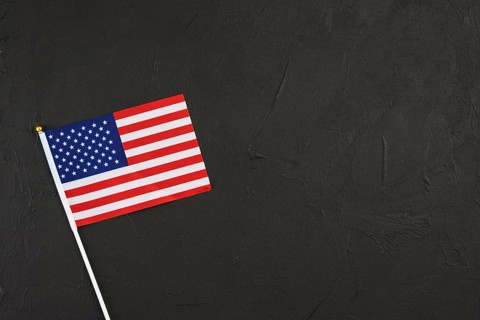 United states flag black