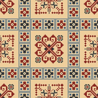 Traditional Latvian embroidery seamless pattern