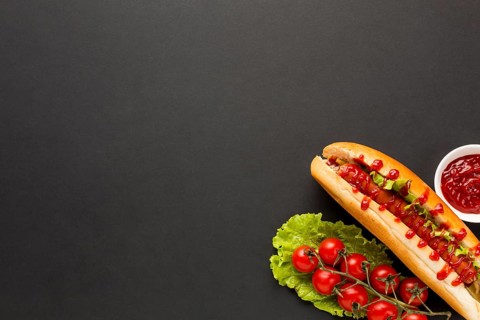 Fresh tomatoes with copy space background