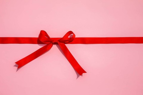 Simplistic red ribbon with bow