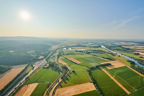 Aerial view over danubia river