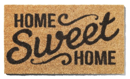 Home sweet home doormat isolated on a white background