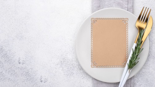 Plate with cutlery