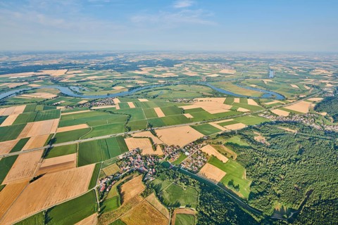 Aerial view over danubia river