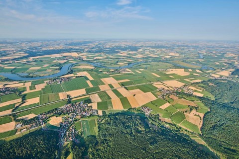 Aerial view over danubia river