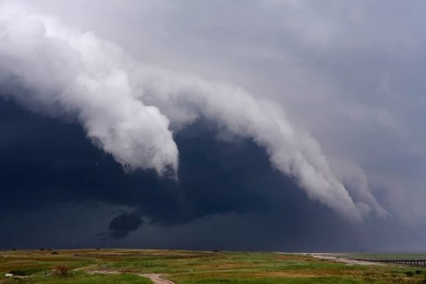 Stormy atmosphere on the island of Minsener Oog