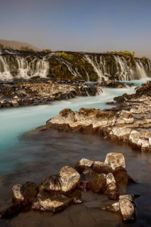 Bruarfoss waterfall in summer