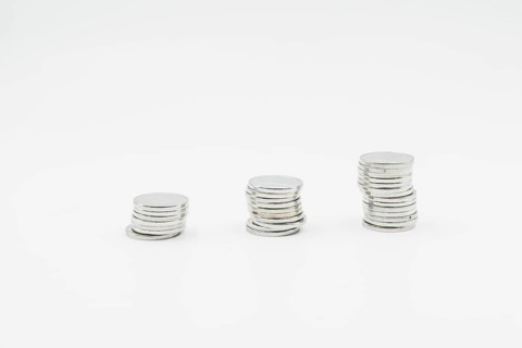 Stack silver coins