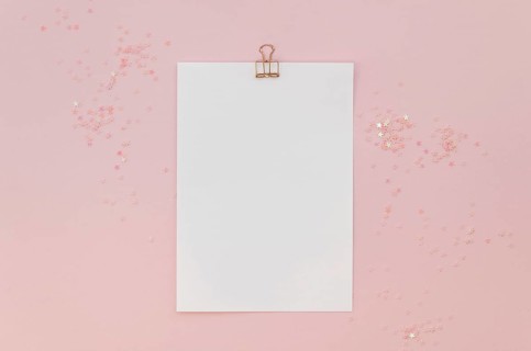 Top view paper with glitter clip