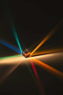 High view prism abstract with rays