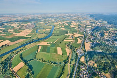 Aerial view over danubia river