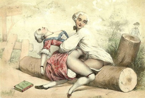 Couple having sex in the open air