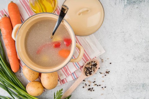 Veggies soup pot natural ingredients