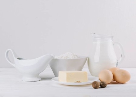 Healthy food ingredients white backdrop