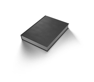 Blank mockup black book cover isolated on a white background