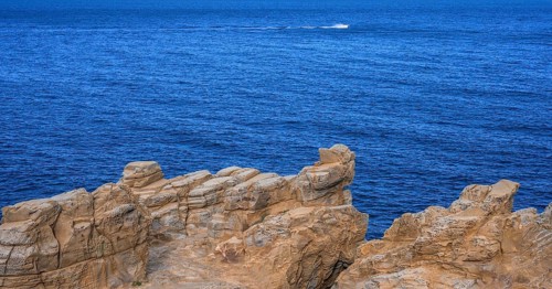 Bizarre rock formations in the Buca delle Fate