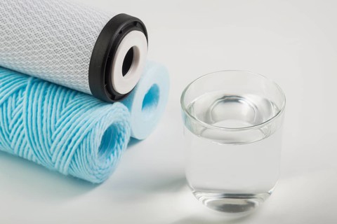 Pile water filters glass water