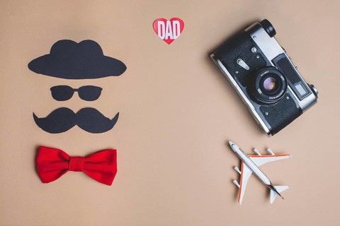 Father s day composition with decorative red bow tie