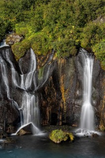 Hraunfossar Waterfalls with Hvita River