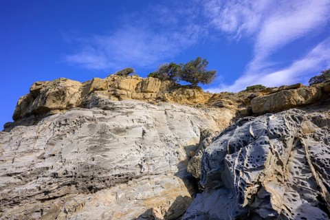Bizarre rock formations in the Buca delle Fate