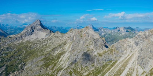 Panorama from Heilbronner Weg to Biberkopf