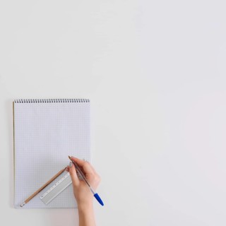 Crop student blank notepad