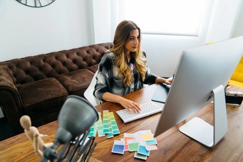Creative graphic designer office