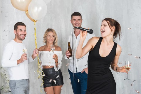 Woman singing party