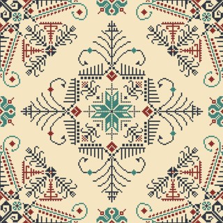 Traditional Latvian embroidery seamless pattern