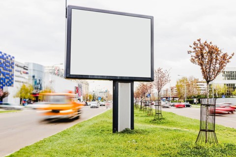Blank billboard roadside