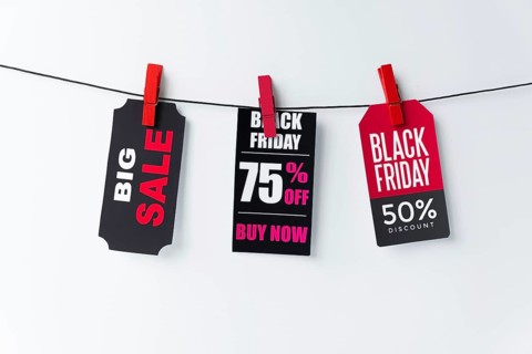 Collection hanging tags plain background