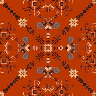 Traditional Latvian embroidery seamless pattern