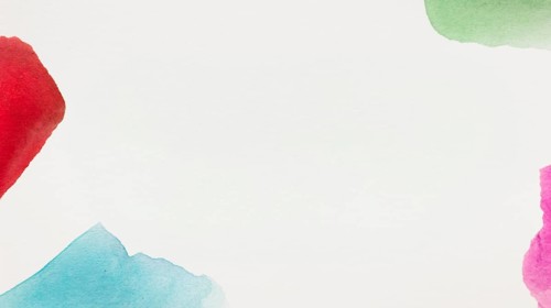White background with red green pink turquoise brush stroke white background