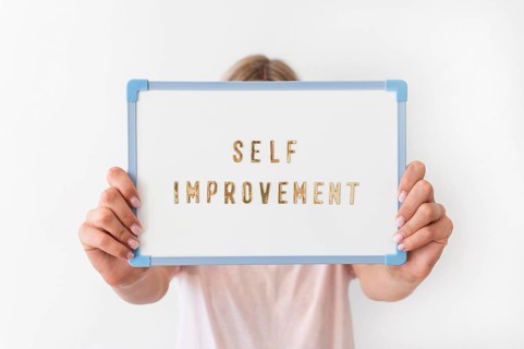 Close up self improvement message