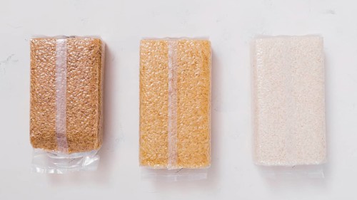 Flat lay rice composition