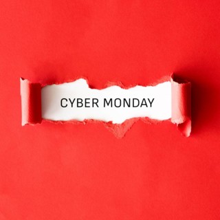 Top view ripped paper cyber monday clearance