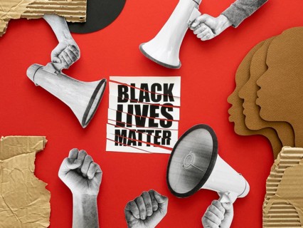 Black lives matter people protesting