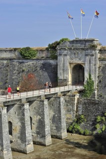 The entrance gate Porte Royale of the citadel at Le Chateau-d'Oleron on the island Ile d'Oleron