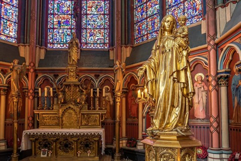 Golden Madonna in Notre Dame d'Amiens Cathedral