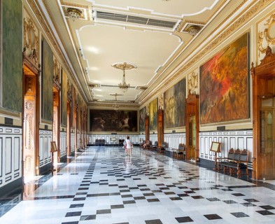 Historic hall with paintings by Fernando Castro Pacheco