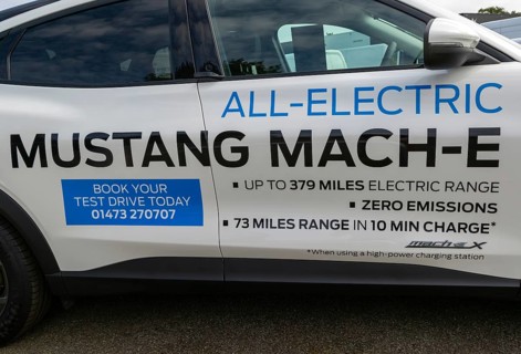 Electric car promotion Ford Mustang Mach-E