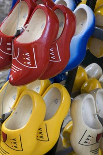 Colorful wooden Dutch clogs