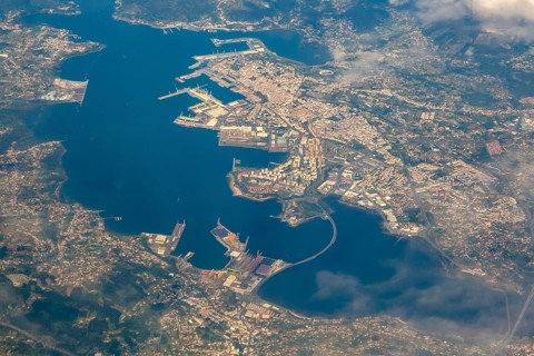 View through plane window
