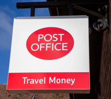 Post Office Travel Money wall sign Woodbridge