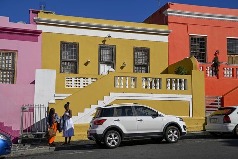 Colourful house facades in De Waal Street