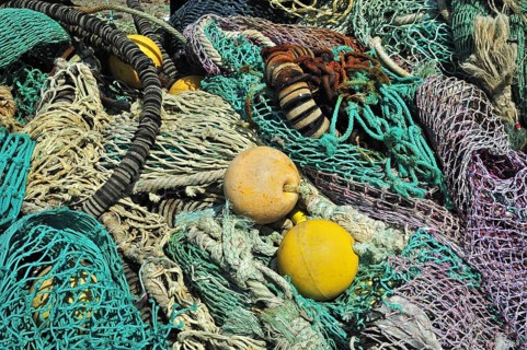 Fishing nets on the quay at Guilvinec harbour