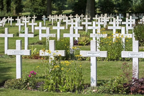 Crosses of French graves at the Lijssenthoek Military Cemetery