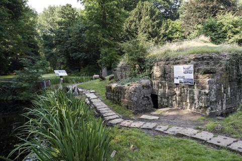 German bunker and pond made by mine crater at the Hooge Crater